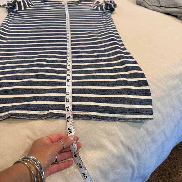 Jane and Delancey Navy and White Striped Mini Dress size medium - Picture 6 of 9